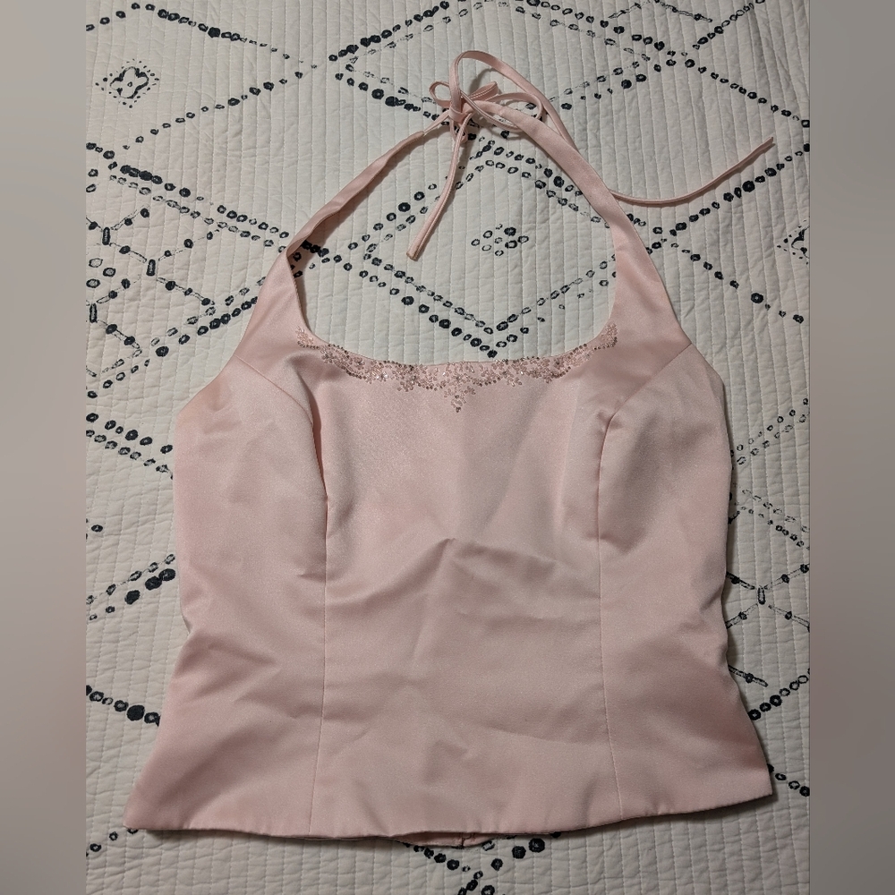 Alfred Angelo Women's Pink Halter Top See Measurements Flawed